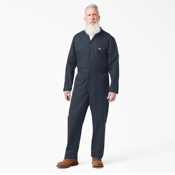 Dickies Dark Blue long sleeve Workwear coverall size LXT uniform utility - Picture 1 of 9